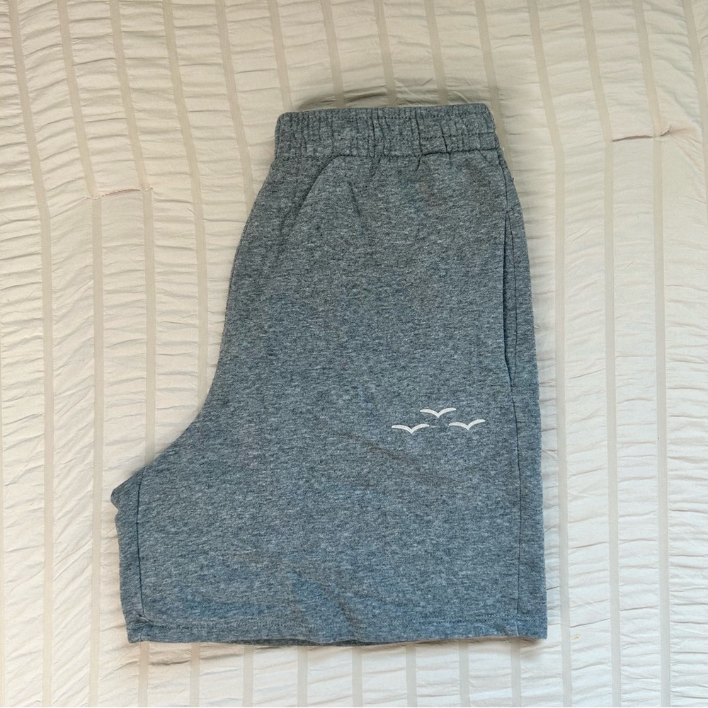 Lazy Pants Grey Lounge Shorts | Elastic Waist with Bird Graphic | Size Small